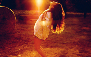 Woman field hair wind sun - sunlight free wallpaper for desktop