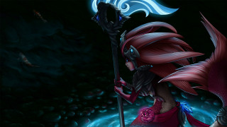 Woman sword demon back action - a cave free wallpaper