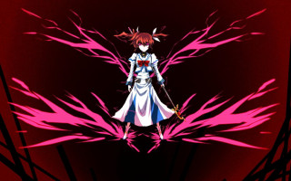 Woman sword red lighting magical - a white dress holding free wallpaper