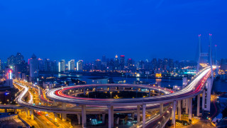 City skyline highway bridge nighttime - cui bai free wallpaper