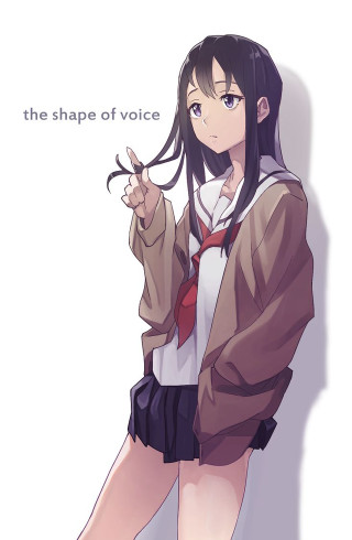 Girl school uniform pointing finger 2 - a finger free wallpaper