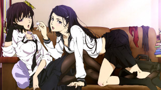 Girls couch backpack sitting lap - two girl free wallpaper