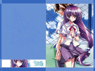 Girl purple hair sailor uniform - a fence free wallpaper