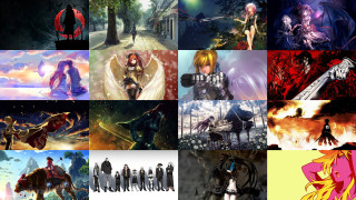 Anime collage fire ice woman - a collage of anime characters free wallpaper