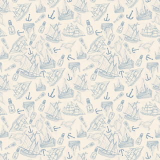 Blue white ships anchors pattern - paper texture free wallpaper for tablet