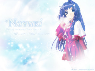 Anime girl blue hair red 2 - her arm behind her back free wallpaper