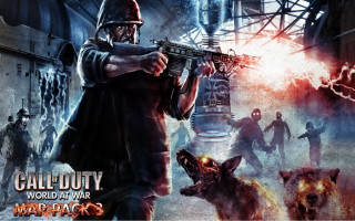 Man holding gun zombies factory - a factory free wallpaper