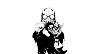 Owls person wine bottle bird - a drawing free wallpaper