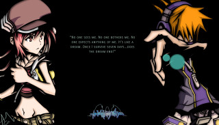 Anime couple black background quote - final free wallpaper for desktop