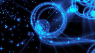 Blue abstract background stars circles - particle free wallpaper
