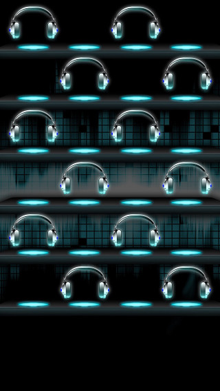 Headphones glowing dark room black - plain background free wallpaper for mobile