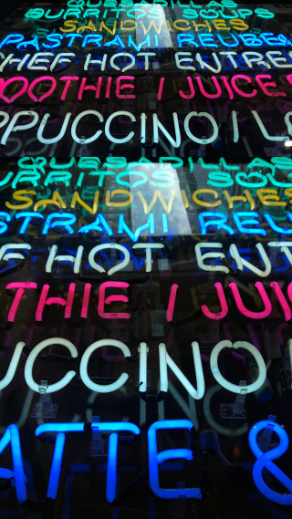 Neon sign multilingual colors wall - a photo free wallpaper for mobile