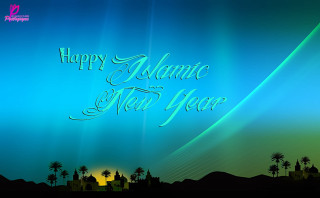 Blue green background happy new - a happy new year free wallpaper