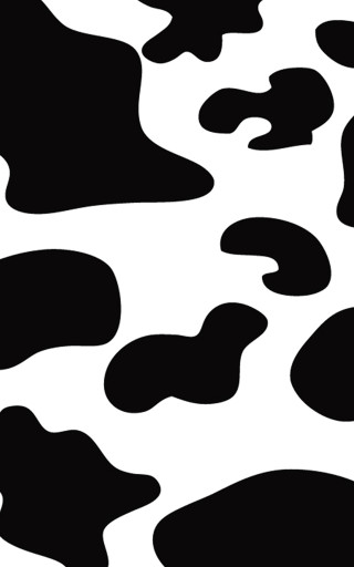 Cow pattern black spots white 2 - typographic free wallpaper for mobile