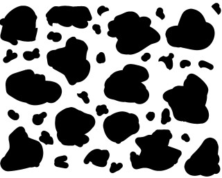 Cow head black white paint - minimalist free wallpaper for desktop