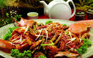 Cooked crab broccoli teapot background - sakimichan free wallpaper