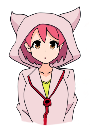 Pink cat hoodie brown eyes - a cat ear free wallpaper