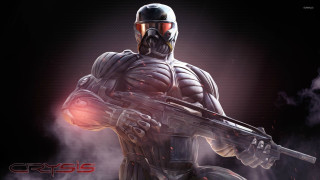 Futuristic man suit gun smoke - cryengine free wallpaper for desktop
