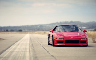 Red sports car desert road 6 - redshift free wallpaper for desktop