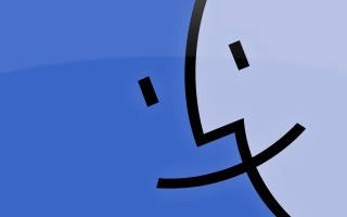 Blue background black white face - ascii art free wallpaper for desktop