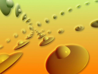 Yellow bubbles circle green red - kinetic pointillism free wallpaper