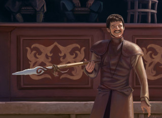 Cartoon man sword laughing background - someone free wallpaper