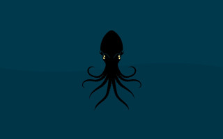 Black octopus glowing eyes dark - octopus free wallpaper