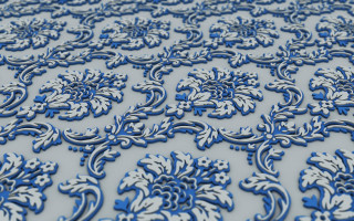 Blue white table pattern design - earnst haeckel free wallpaper