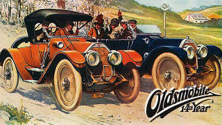 Old time car driving road - charles codman free wallpaper