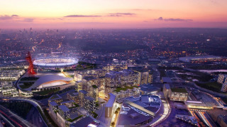 City night stadium lights buildings - david chipperfield free wallpaper