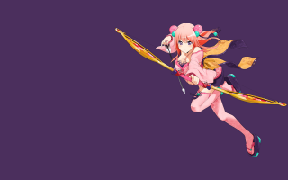 Girl bow arrow flying purple - du qiong free wallpaper