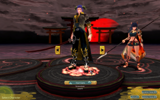 Anime characters stage swords demon - character art free wallpaper