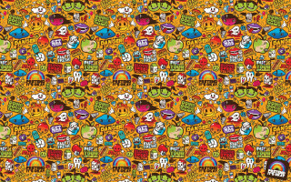 Colorful skull pattern items design - a colorful pattern free wallpaper
