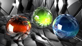 Three balls 3d image black - a 3d image free wallpaper