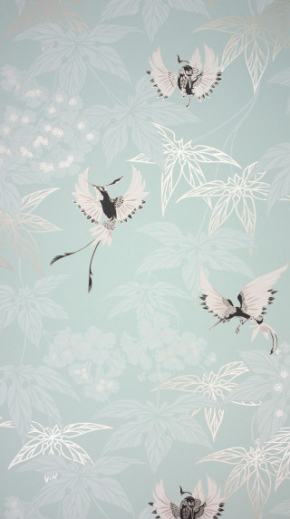 Birds flowers blue wallpaper room - a room free wallpaper for mobile