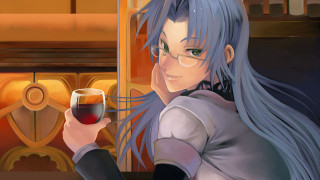 Woman holding wine glass smiling - a glass of wine free wallpaper