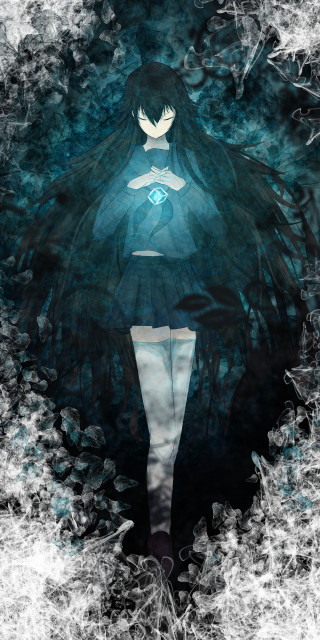 Girl blue dress black cape - leaf free wallpaper for mobile