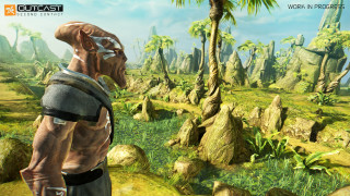 Man palm tree jungle field - neoprimitivism free wallpaper