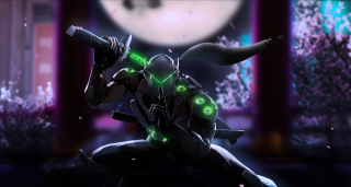 Futuristic suit gun dark room - rossdraw global illumination free wallpaper