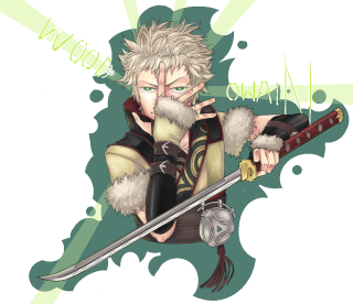 Man sword fur coat green - his shoulder free wallpaper