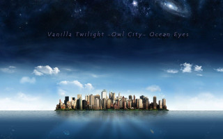 City skyline ocean bright blue - dan smith free wallpaper