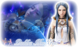 Woman long hair necklace blue 2 - neodada free wallpaper