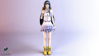 Woman short dress yellow boots - unreal engine 5 quality free wallpaper