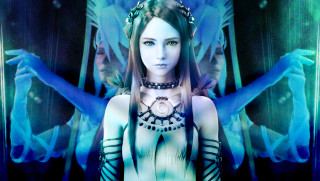 Woman necklace wings head chest - inspired free wallpaper