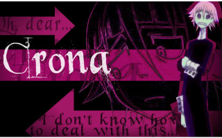 Pink hair black dress comic - word free wallpaper