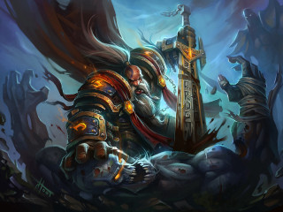 Man giant sword clock fantasy - bayard wu free wallpaper