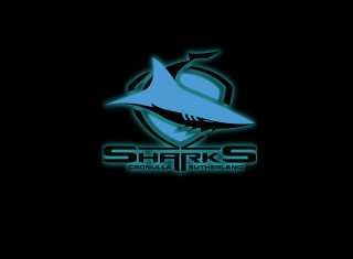 Shark logo black background blue - alan sutherland free wallpaper