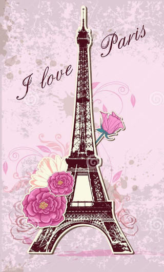 Pink eiffel love paris roses - frances jetter free wallpaper for mobile