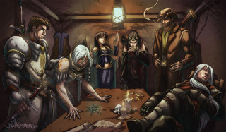 People table candle lantern gathering - dungeon and dragons free wallpaper