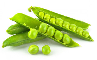 Peas green pods white background - the top of them free wallpaper